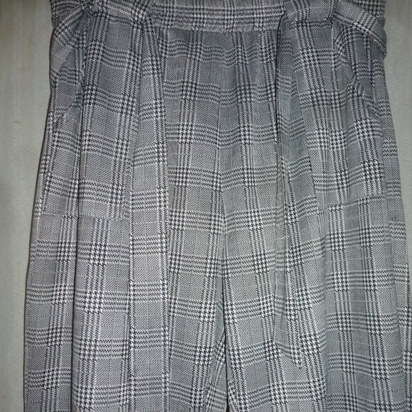 KANCY KOLE High Waist Paper Bag w/Pockets &Tie, Stretch Cropped Trousers  Sz 2XL - Picture 1 of 13
